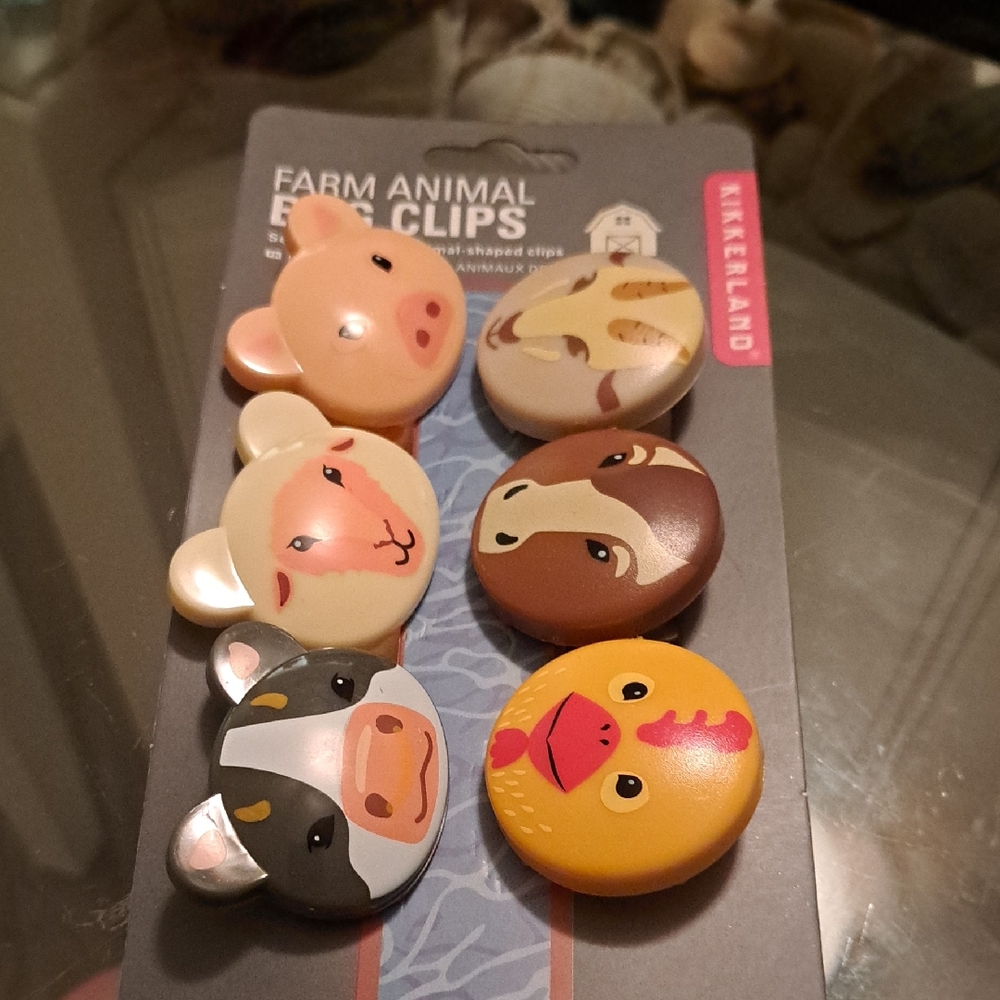 Kikkerland Farm Animal Bag Clips - Multicolor